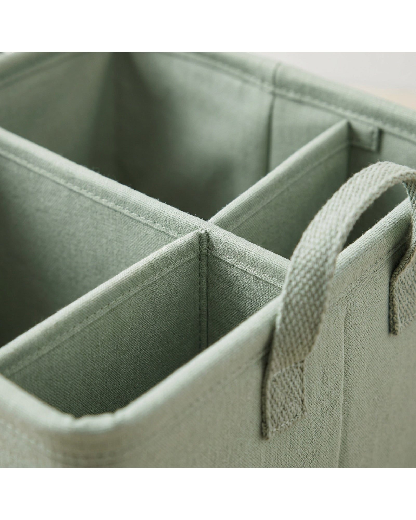 Wvkgd Divided Fabric Storage Basket Sage 3 Section