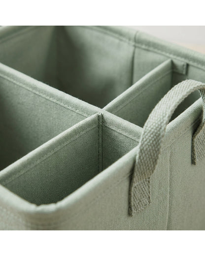 Wvkgd Divided Fabric Storage Basket Sage 3 Section