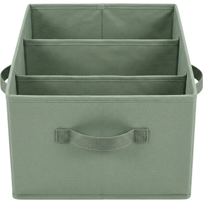 Wvkgd Divided Fabric Storage Basket Sage 3 Section