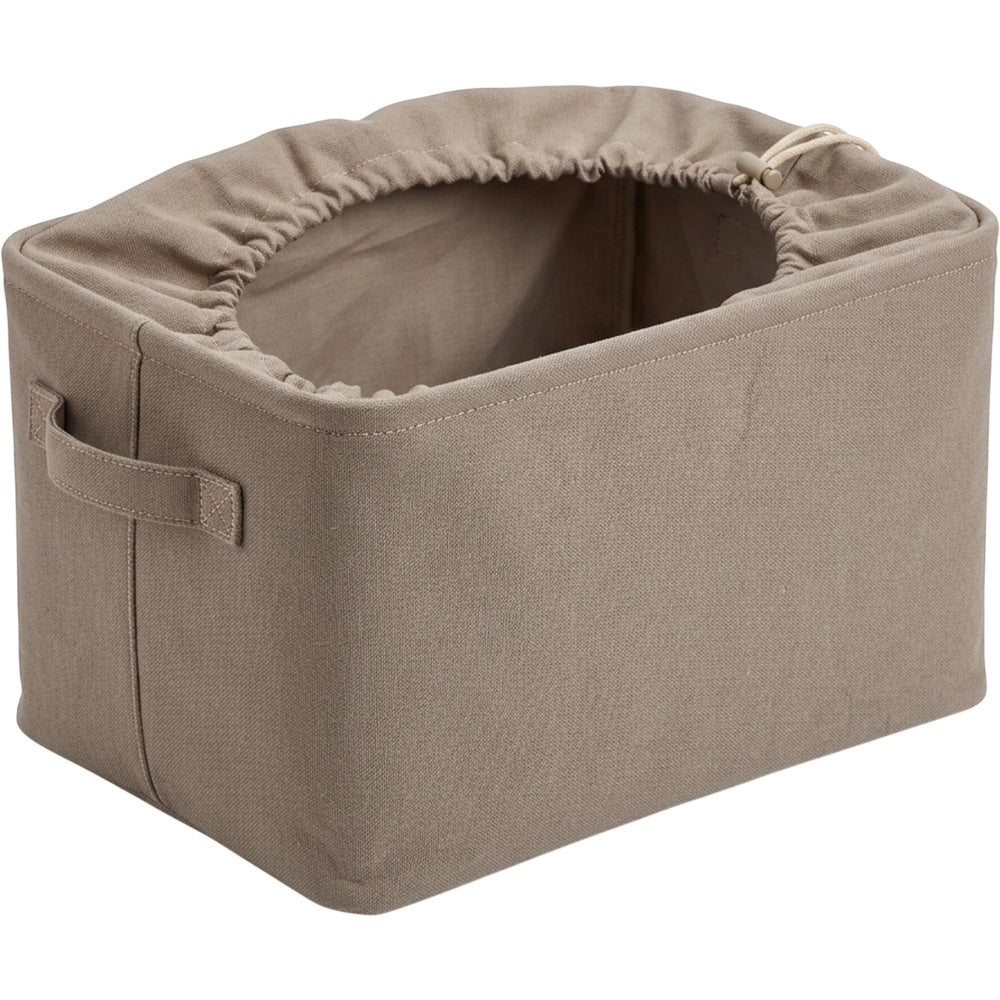 Wvkgd Drawstring Fabric Storage Basket Taupe 15 in