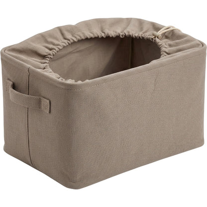 Wvkgd Drawstring Fabric Storage Basket Taupe 15 in