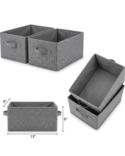 Wvkgd Low Shelf Fabric Basket Gray 2 Pack