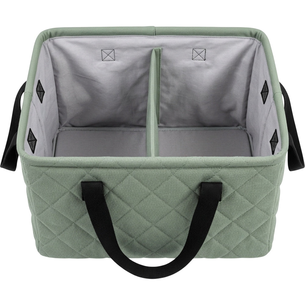 Wvkgd Quilted Canvas Folding Basket with Divider Sage - Product view