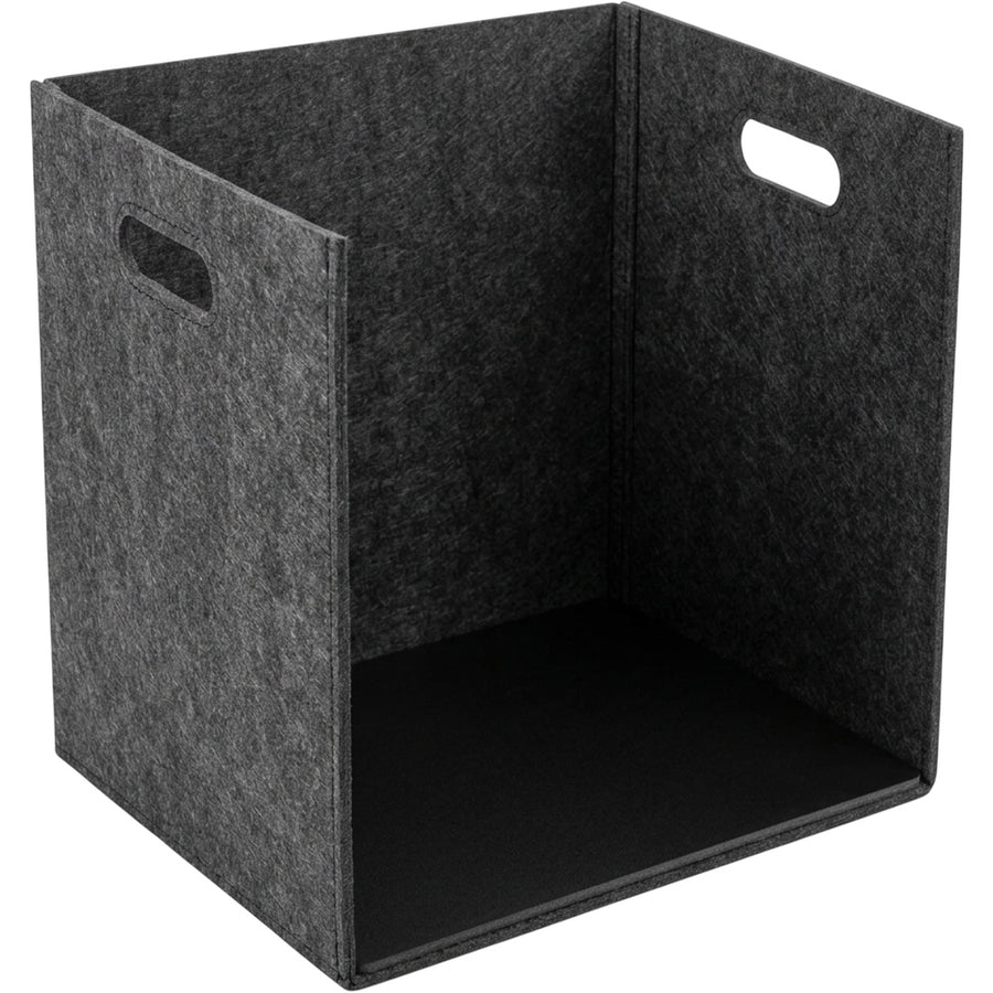 Wvkgd Tall Felt Folding Storage Bin Cutout Handles Charcoal
